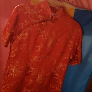 Red Chinese dress (BROKEN SIDE ZIPPER)